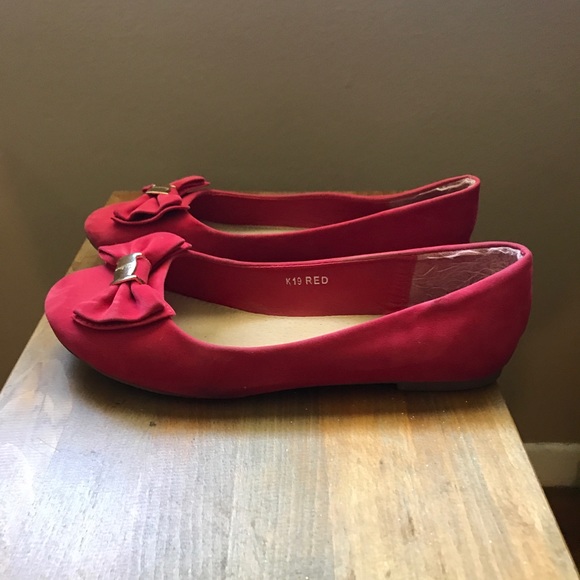 Suede ballerina flats with bow - Picture 5 of 6